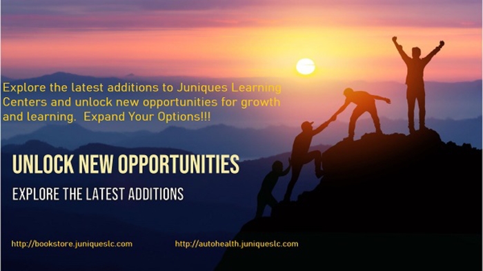 Juniques Learning Centers Expands with New Departments!  Books and Health!!!!  Expand your options!!!!!