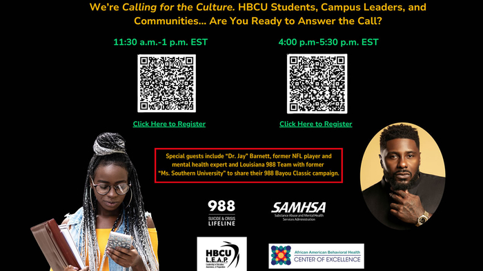 988 Call for the Culture: National HBCU Initiative to Prevent Suicide and Enahnce Mental Wellness