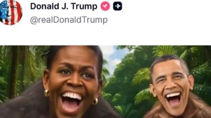 Outrage Over U.S. President Donald Trump Posting Racist Video of the Obamas During Black History Month