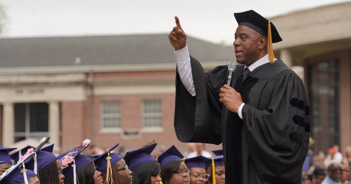 NBA Legend Magic Johnson Receives Honorary Doctorate from Stillman College at 150th Anniversary Commencement