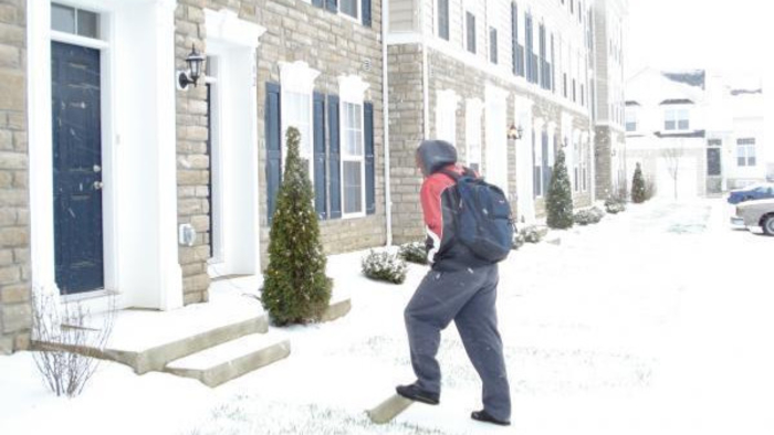 actually this one is walking in the condo...