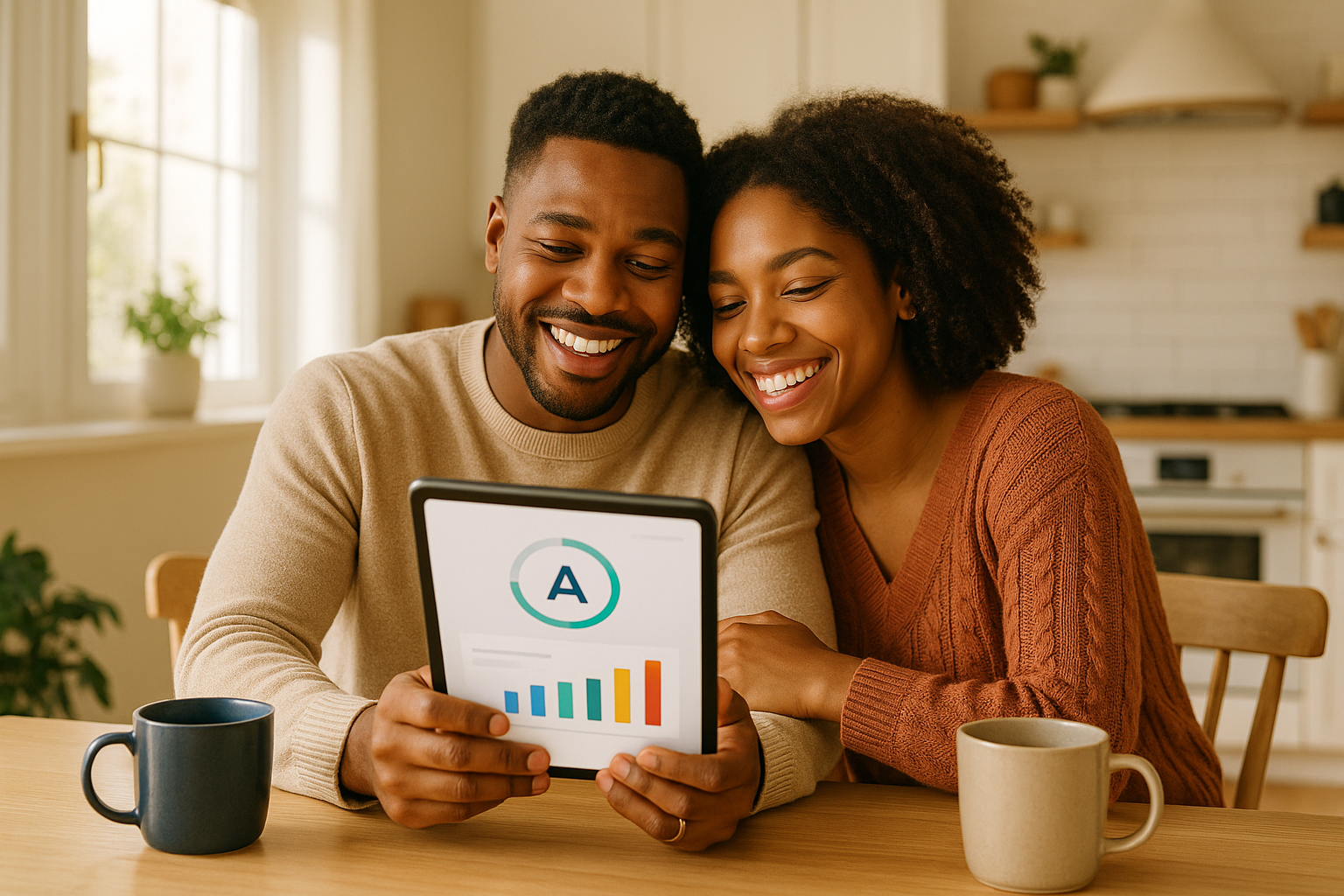 A couple reviewing their finances together