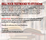 Sell Your Textbooks for Cash To Studio72t! 